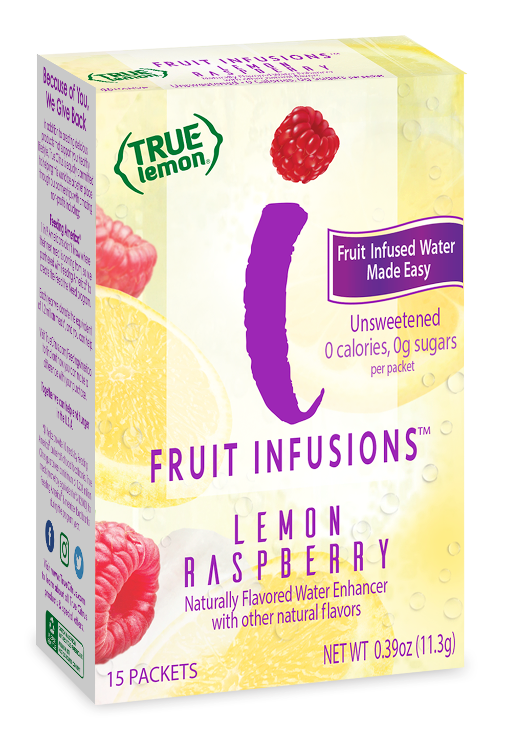 True Citrus True Lemon Fruit Infusions Lemon Raspberry G008405 Grovara